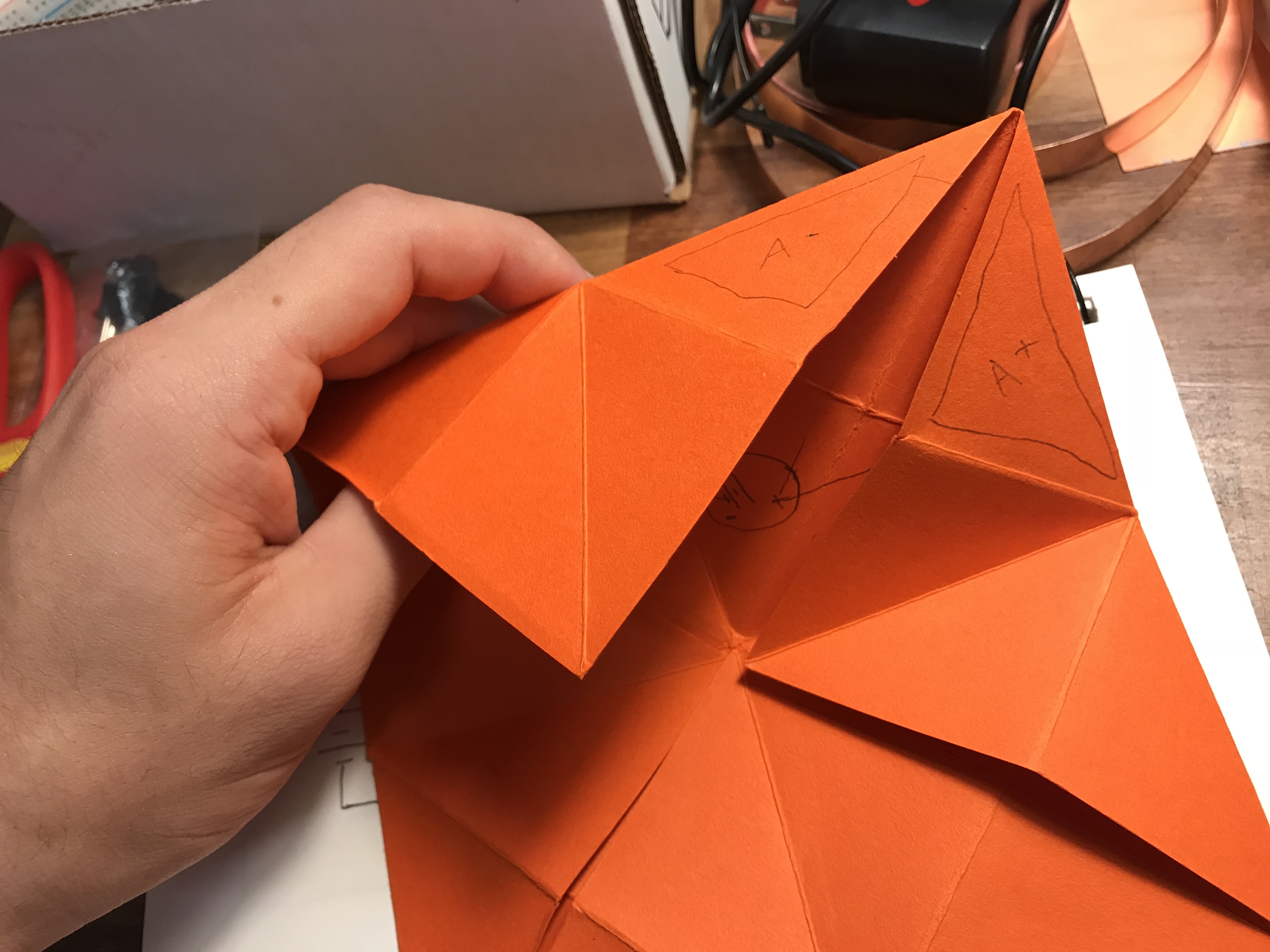 origami ciruit drawing
